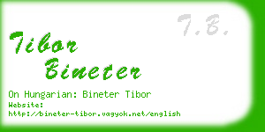 tibor bineter business card